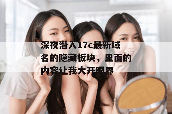 深夜潜入17c最新域名的隐藏板块,里面的内容让我大开眼界